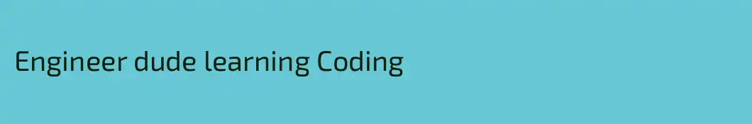 Engineer dude learning Coding